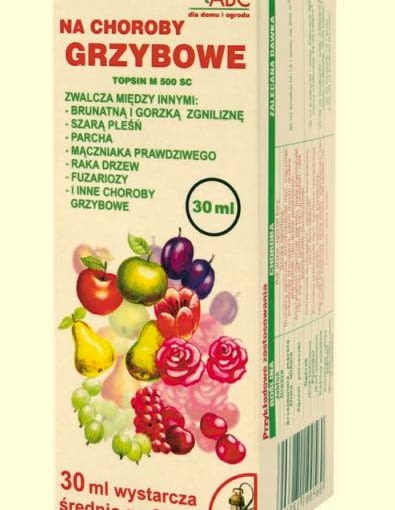 ABC na choroby grzybowe Topsin M 500 SC zwalcza szarą pleśń, parcha, mączniaka prawdziwego. Themar, ok. 9 zł/30 ml. ABC na choroby grzybowe Topsin M 500 SC zwalcza szarą pleśń, parcha, mączniaka prawdziwego. Themar, ok. 9 zł/30 ml.