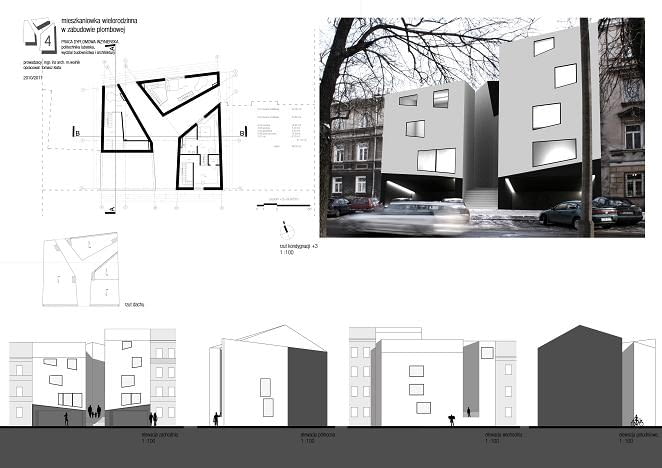proj. inż. arch. Tomasz Klata - Projekt budynku wielorodzinnego w zabudowie plombowej w Lublinie; promotor : mgr inż. arch. Marlena Wolnik proj. inż. arch. Tomasz Klata - Projekt budynku wielorodzinnego w zabudowie plombowej w Lublinie; promotor : mgr inż. arch. Marlena Wolnik
