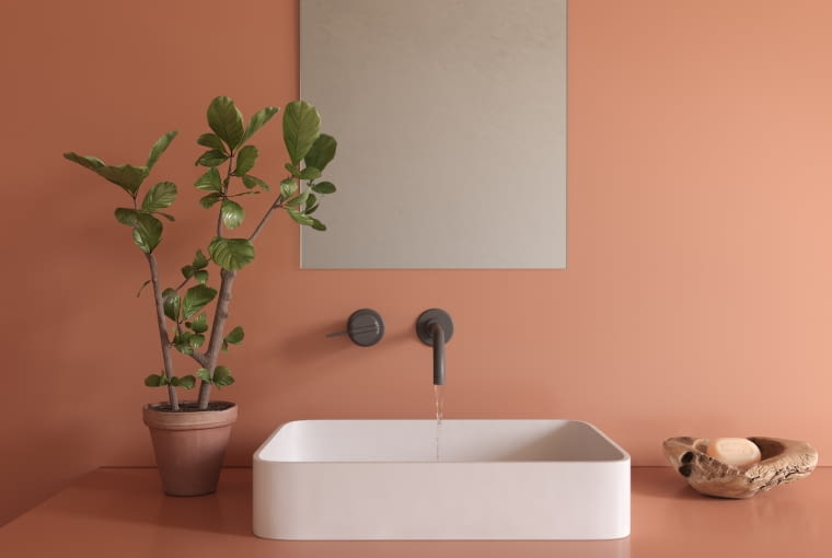 Silestone Sunlit Days Arcilla Red detail Silestone Sunlit Days Arcilla Red detail