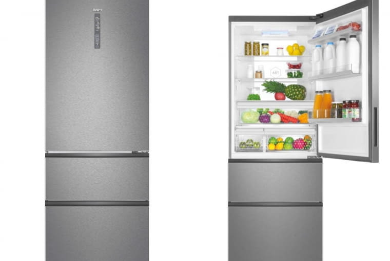 Lodówka trzydrzwiowa - HAIER A3FE742CMJ No Frost srebrna