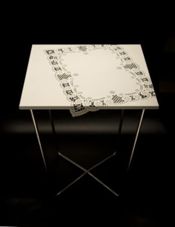 Koronkowy stolik, metal, proj. Jakub Sobiepanek Koronkowy stolik, metal, proj. Jakub Sobiepanek