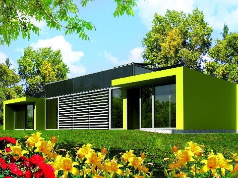 Elewacja południowa, dom z rodzinna kuchnią