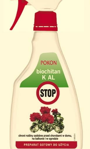 Biochitan 020 PC to preparat ekologiczny. Uodparnia rośliny na choroby grzybowe. Pokon, ok. 15 zł/500ml. Biochitan 020 PC to preparat ekologiczny. Uodparnia rośliny na choroby grzybowe. Pokon, ok. 15 zł/500ml.