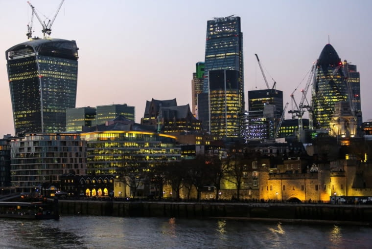 Londyn, dzielnica City d11.03.2014 Londyn , Anglia . Dzielnica City . Panorama .Fot. Mateusz Skwarczek / Agencja Gazeta