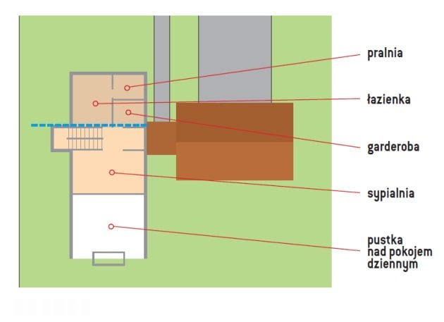 Przykład - wygodny mały dom dla dwóch osób - rzut piętra plany domu, rzuty domu