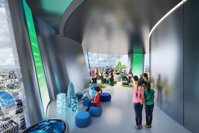 Centrum edukacyjne "Aspire London Space" w wieży The Tulip w Londynie . Proj. Foster + Partners Centrum edukacyjne "Aspire London Space" w wieży The Tulip w Londynie . Proj. Foster + Partners