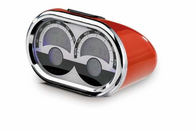 BUDZIK. Jysk, z kalendarzem i termometrem, tworzywo sztuczne i metal, 39,95 zł