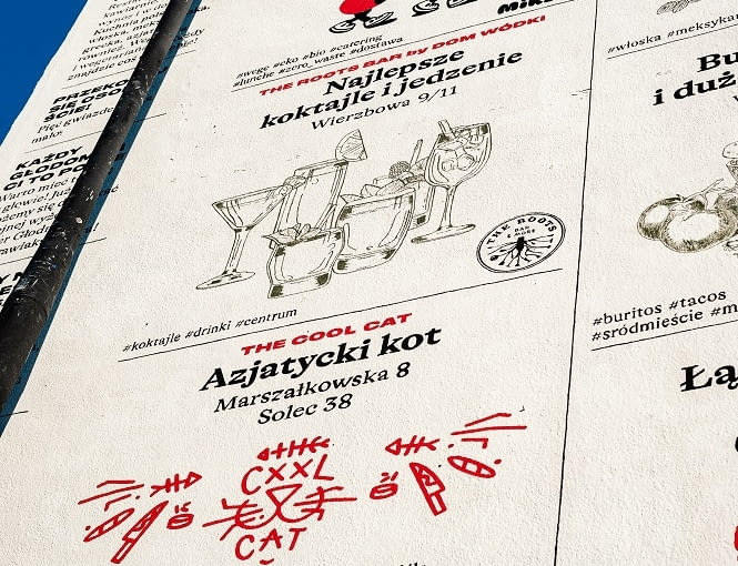 Warszawski mural wspierający gastronomię od Good Looking Studio.