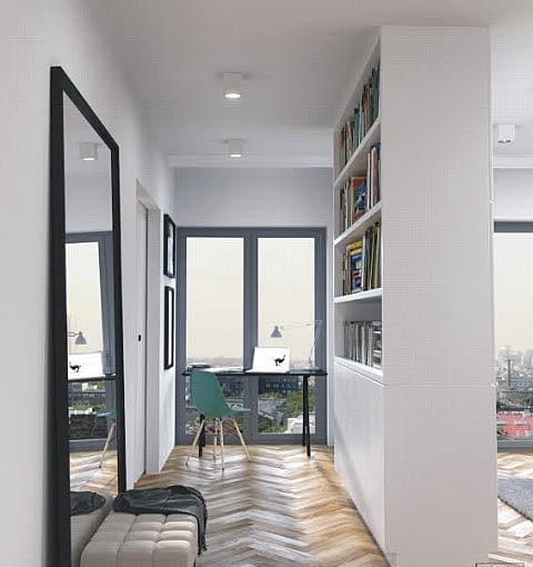 Mieszkanie - 55 m kw.; proj. Cloud Concept Studio małe mieszkanie, mieszkanie w szarościach, przytulne mieszkanie, jak urządzić