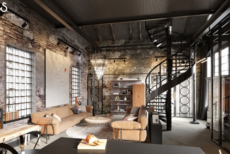 Dawna fabryka pomp w Lesznie - wnętrza. Proj. Sikora Wnętrza Dawna fabryka pomp w Lesznie - wnętrza. Proj. Sikora Wnętrza