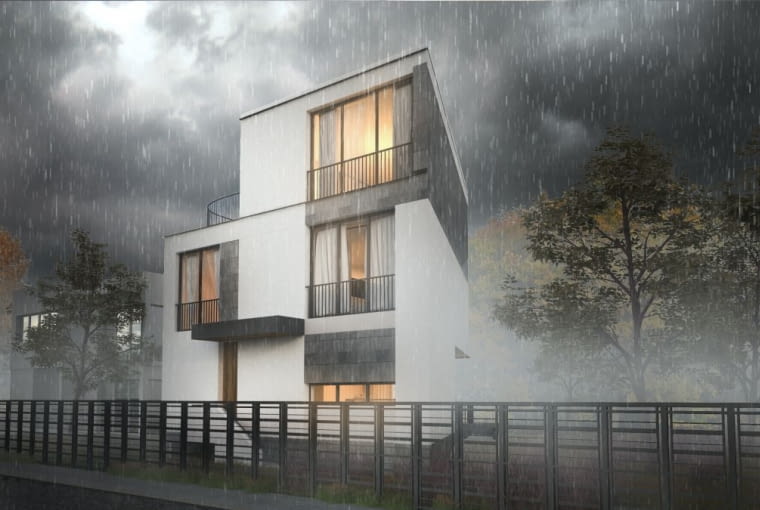 Wizualizacja domu trójkątnego