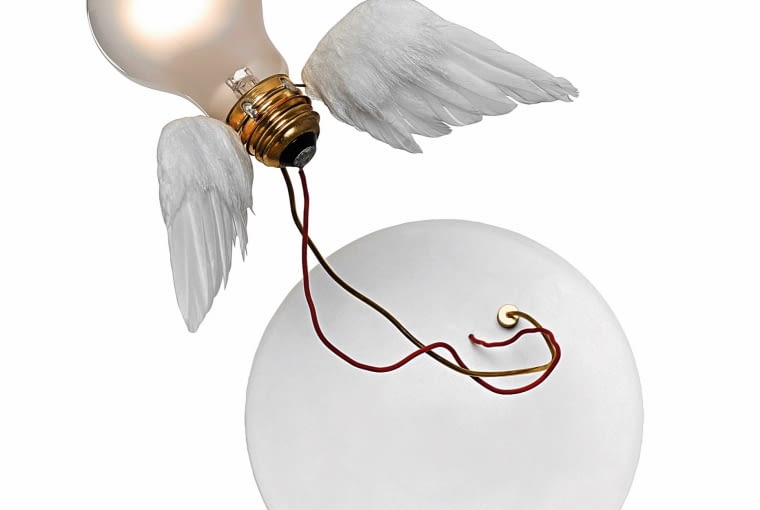 nie odlatuj! Kinkiet Lucellino ze?skrzydełkami z prawdziwych gęsich piór wszedł już na stałe do kanonu światowego designu. 1060 zł, Ingo Maurer/9design.pl