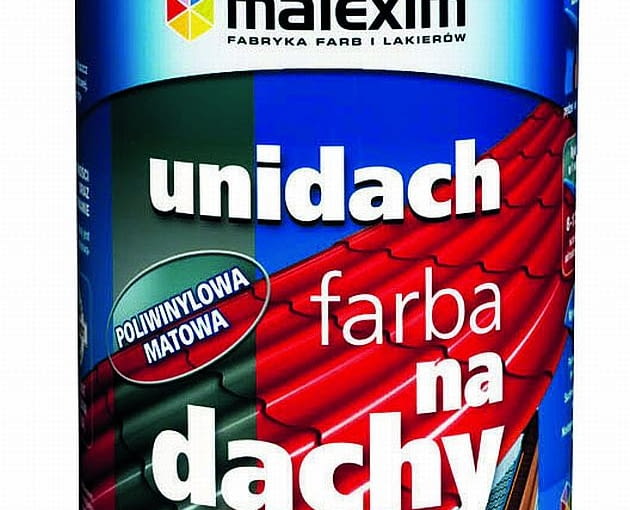 Farba Unidach; cena: ok. 26 zł/l malowanie blachodachówki