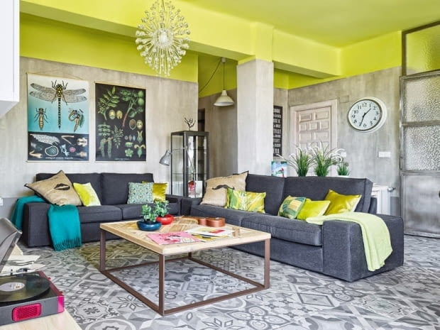 Oryginalne mieszkanie w industrialnym stylu - salon. Oryginalne mieszkanie w industrialnym stylu