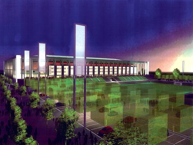 Parking naziemny przed boiskiem treningowym ma być gęsto przetykany zielenią. Parkować będzie można też w podziemnym garażu - pod płytą boiska będzie on jednokondygnacyjny, a pod trybunami - dwupoziomowy