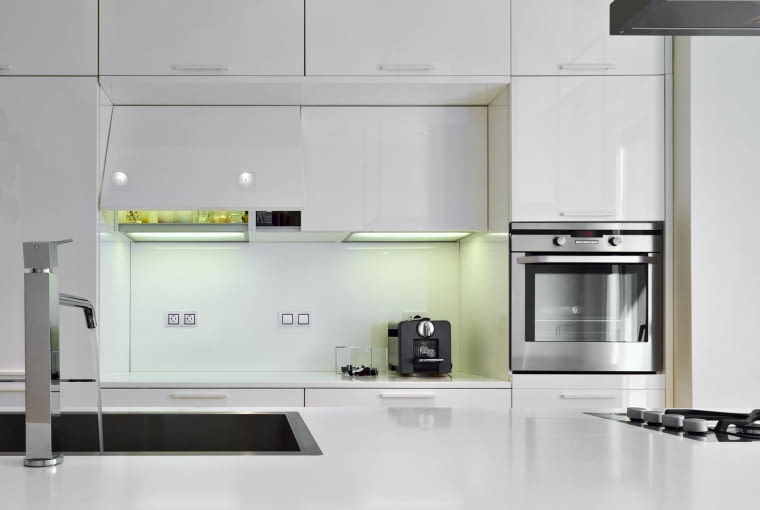 Mowion Domo 49131229 - detail of a steel sfaucet in a modern kitchen