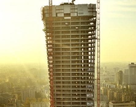 Wieżowiec Złota 44 w budowie - Warszawa Wieżowiec Złota 44 w budowie - Warszawa