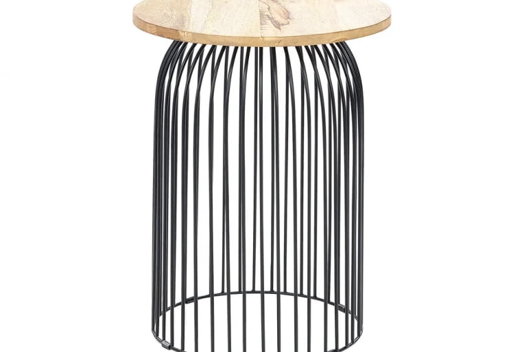 Stolik pomocniczy Wills, drewno mango, metal, 359 zł, beliani.pl