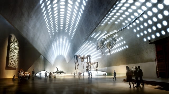 Projekt Muzeum Sztuki Nowoczesnej na pl. Defilad, autorstwa Christiana Kereza - sale wystawowe