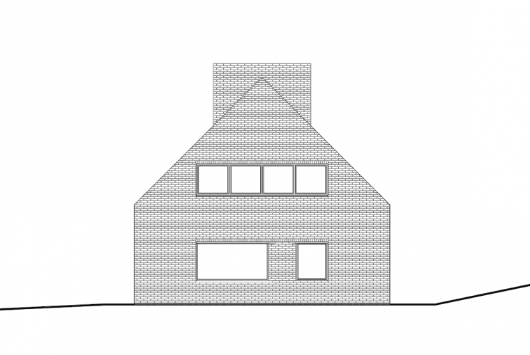 Dom w Pawlikowicach. Elewacja wschdnia Dom w Pawlikowicach. Elewacja wschdnia