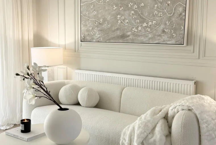 Sofa dla 3 osób LEIREN Boucle Biały Sofa dla 3 osób LEIREN Boucle Biały