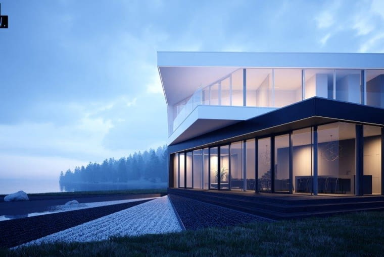 Dom czarno na białym