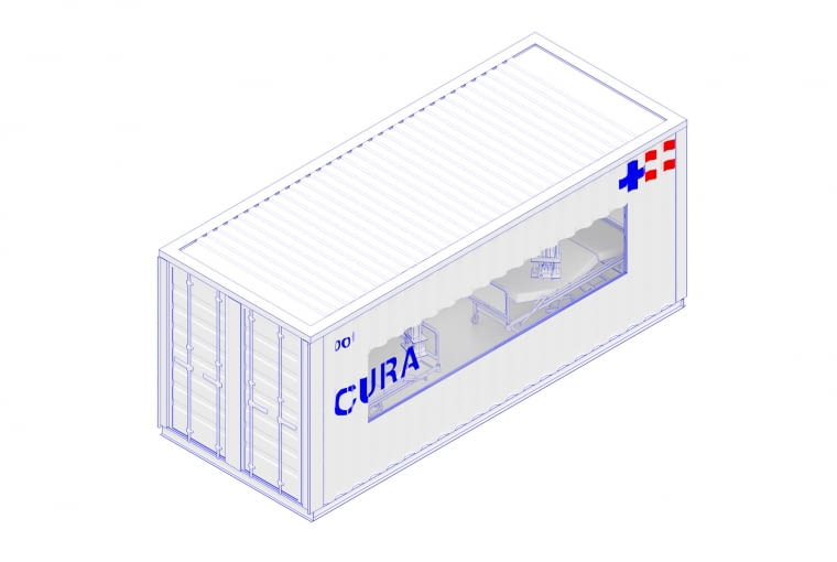 Mobilny szpital z kontenerów transportowych. Proj. CRA-Carlo Ratti Associati i Italo Rota Mobilny szpital z kontenerów transportowych. Proj. CRA-Carlo Ratti Associati i Italo Rota