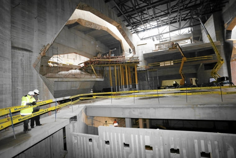 12.01.2015 Torun . Budowa Centrum Kulturalno - Kongresowego na Jordankach . Fot. Mikolaj Kuras / Agencja Gazeta DLOTO strony lokalne GW - Toruń SLOWA KLUCZOWE: jordanki sala sala koncertowa /FR/ ZDJĘCIE DO WKŁADKI: DLOTO strony lokalne GW - Toruń