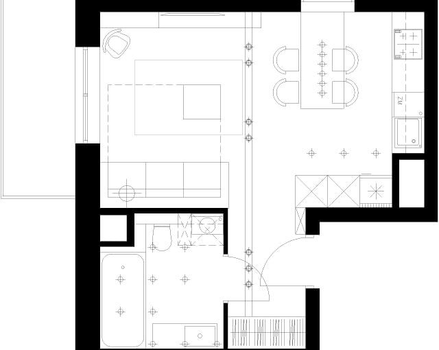 Projekt kawalerki 30 m2 Projekt kawalerki 30 m2