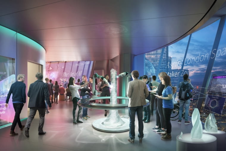 Centrum edukacyjne "Aspire London Space" w wieży The Tulip w Londynie . Proj. Foster + Partners Centrum edukacyjne "Aspire London Space" w wieży The Tulip w Londynie . Proj. Foster + Partners