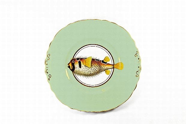 Perky Puffer porcelana