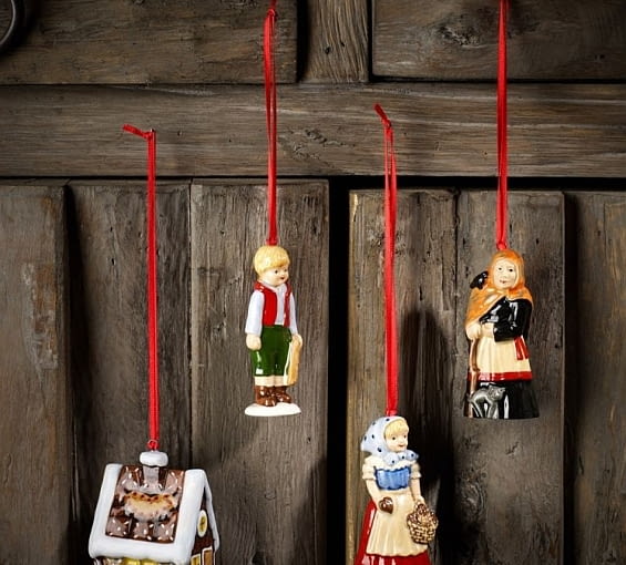 Villeroy & Boch - Nostalgic Ornaments: zestaw 4 porcelanowych zawieszek na choinkę w kształcie figurek z 'Jasia i Małgosi' - ok. 129 zł. Villeroy & Boch, święta, świąteczne dekoracje, świąteczne akcesoria