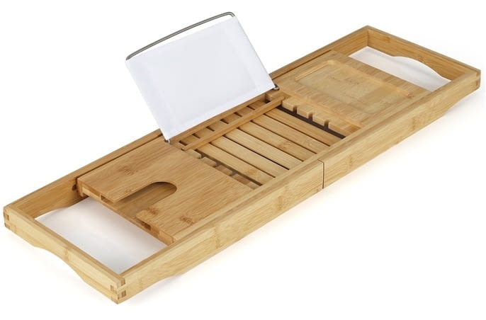 Półka na wannę, bambus, 70,5-105 x 22 cm, 89 zł, costway.pl Półka na wannę, bambus, 70,5-105 x 22 cm, 89 zł, costway.pl