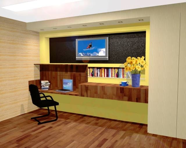 Na blacie swobodnie mieszczą się laptopy i podręczne materiały potrzebne do pracy.