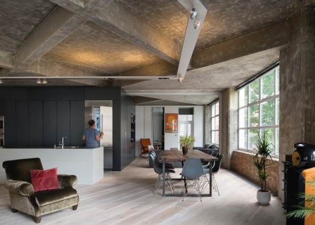 Mieszkanie w industrialnym stylu w Londynie mieszkanie w industrialnym stylu, loft, nowoczesne mieszkanie