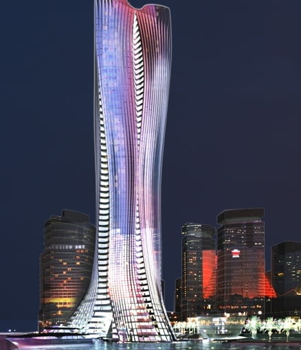 niemcy, zjednoczone emiraty arabskie, wieża, zrównoważone budwnictwo, architektura organiczna