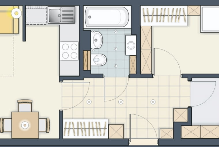 Rozwiązanie 1 <BR />Gabinet powstał w osobnym, zamykanym pomieszczeniu, co zapewnia dobre warunki do pracy przez cały dzień. Rozwiązanie 1 <BR />Gabinet powstał w osobnym, zamykanym pomieszczeniu, co zapewnia dobre warunki do pracy przez cały dzień.