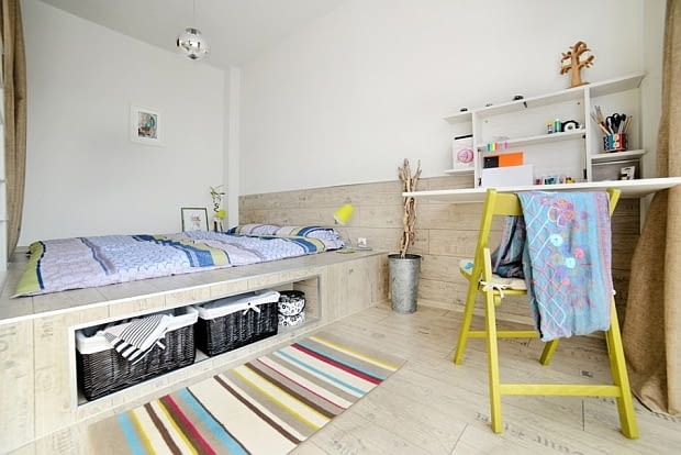 Mieszkanie w Arad - 40 m2; proj. Cristina Bordoiu małe mieszkanie, studio, kawalerka, pomysłowo urządzone mieszkanie