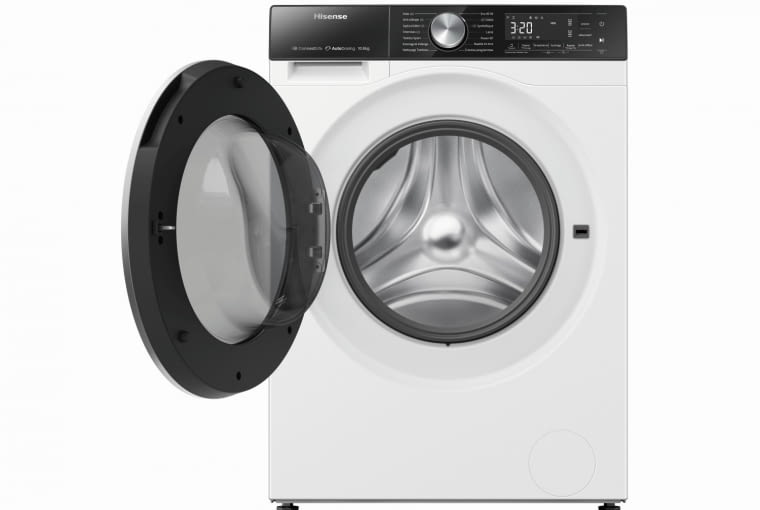 WF5S1045BW Z LINII 5S, HISENSE wys. 845/szer.: 585/gł: 590 mm; ładowana od frontu; zużycie wody 50 l na cykl; program AutoWash waży załadunek i dodaje odpowiednią ilość wody i detergentu