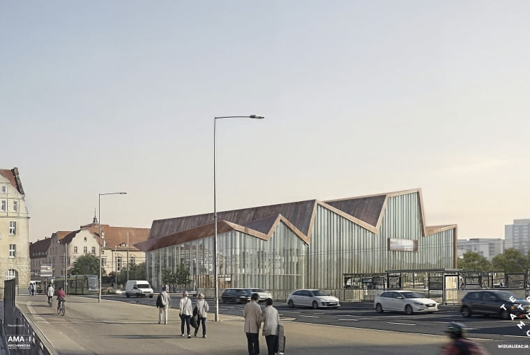Nowa siedziba Teatru Muzycznego w Poznaniu. Widok od ronda Kaponiera