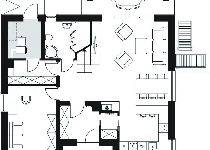 Dom w Jabłonkach 14, Projekt parteru Projekty domów z miejscem do pracy