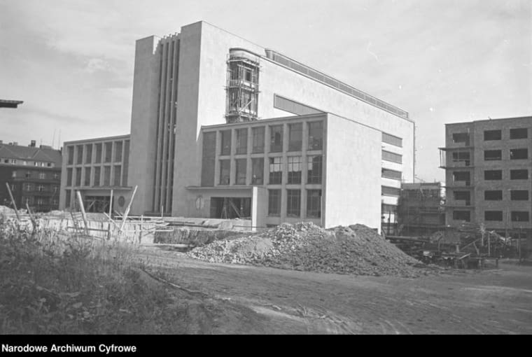Budowa gmachu Muzeum Śląskiego w Katowicach. Zdjęcie z 1939 roku