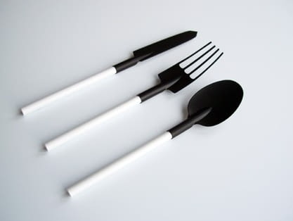 Sztućce inspirowane narzędziami ogrodowymi