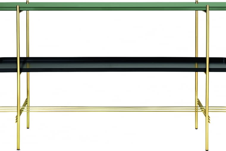 Ts console 2 Zaprojektowana przez duńsko-włoski duet. Łączy skandynawską prostotę i włoską fantazję. Konstrukcja z mosiądzu, blat z zielonego marmuru, półka z malowanej na czarno stali. 5149 zł, Gubi/Scandinavian Living