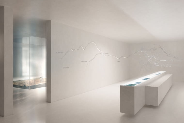 Pawilon mykwy w Oświęcimiu. Proj. Nizio Design International. Wizualizacja. Pawilon mykwy w Oświęcimiu. Proj. Nizio Design International. Wizualizacja.