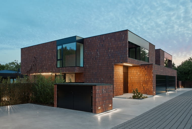 Rubra w Straszynie - domy bliźniacze typu A. Proj. Paweł Lis Architekci Rubra w Straszynie - domy bliźniacze typu A. Proj. Paweł Lis Architekci