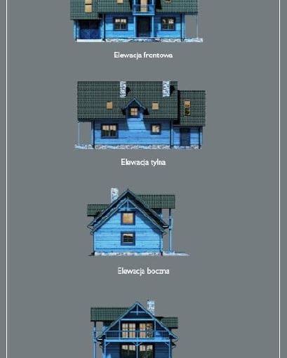 Widok elewacji - "Dom z wejściem przez ganek" Widok elewacji - "Dom z wejściem przez ganek"