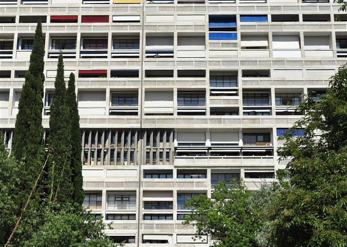 Jednostka Marsylska, proj. Le Corbusier - fasada zachodnia