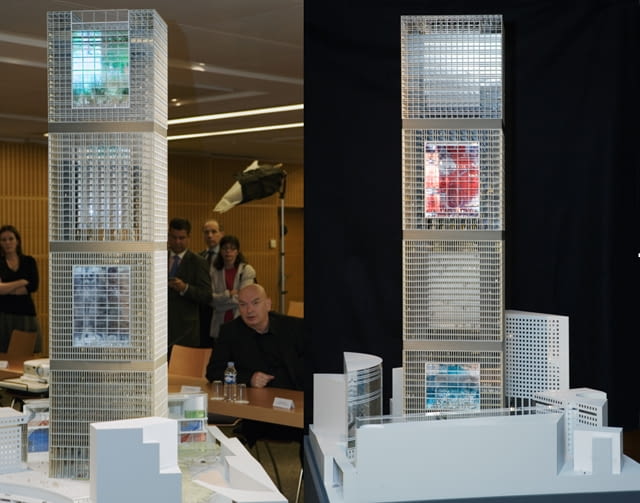 Model Signal Tower autorstwa Jeana Nouvela. jean nouvel, wieżowce, paryż, wieżowiec, kryzys, francja, la defense, signal tower, tour signal