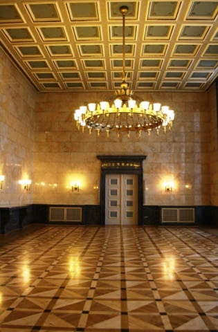 Sala Marmurowa, dawniej zwana Recepcyjną Katowice, budynek, modernizm, Śląsk, architektura, największe, Polska, publiczne